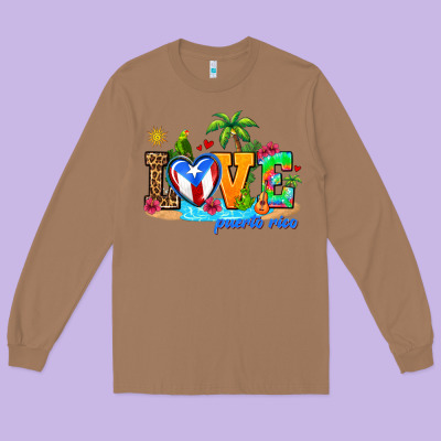 Love Puerto Rico Long Sleeve Tee Designed By Adodesignshop