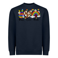 Navy peace love pride Heavyweight Sweatshirt - texasbilliewilder