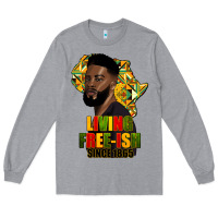 Heather Grey juneteenth living freeish since 1865 Long Sleeve Tee - HRA Design Shop