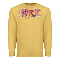 Antique Gold nurse breast cancer awareness Premium Sweatshirt - MaliasSmallBusiness