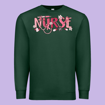 Nurse Breast Cancer Awareness Premium Sweatshirt Designed By Maliassmallbusiness