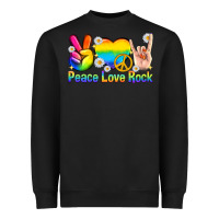 Black peace love rock pride Heavyweight Sweatshirt - texasbilliewilder