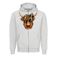 Camouflage Long Haired Cow Zipper Hoodie | Teevron