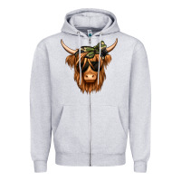 Heather Grey camouflage long haired cow Zipper Hoodie - Jasminsmagicworld