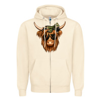 Sandshell camouflage long haired cow Zipper Hoodie - Jasminsmagicworld