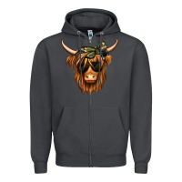 Smoke camouflage long haired cow Zipper Hoodie - Jasminsmagicworld