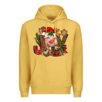 Antique Gold joy christmas with pig bbs Premium Hoodie - BundleAndBundleShop