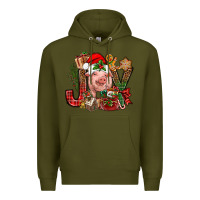 Army Green joy christmas with pig bbs Premium Hoodie - BundleAndBundleShop