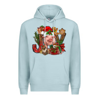 Blue Mist joy christmas with pig bbs Premium Hoodie - BundleAndBundleShop