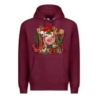 Burgundy joy christmas with pig bbs Premium Hoodie - BundleAndBundleShop