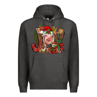 Charcoal Heather joy christmas with pig bbs Premium Hoodie - BundleAndBundleShop