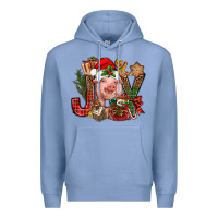 Colony Blue joy christmas with pig bbs Premium Hoodie - BundleAndBundleShop
