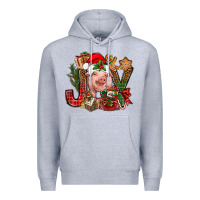 Heather Grey joy christmas with pig bbs Premium Hoodie - BundleAndBundleShop