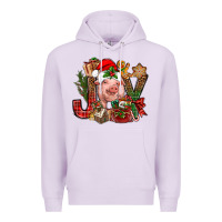 Lilac joy christmas with pig bbs Premium Hoodie - BundleAndBundleShop