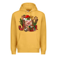 Mustard joy christmas with pig bbs Premium Hoodie - BundleAndBundleShop