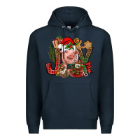 Navy joy christmas with pig bbs Premium Hoodie - BundleAndBundleShop