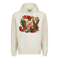Oatmeal Heather joy christmas with pig bbs Premium Hoodie - BundleAndBundleShop
