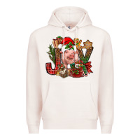Pale Pink joy christmas with pig bbs Premium Hoodie - BundleAndBundleShop