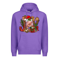 Purple joy christmas with pig bbs Premium Hoodie - BundleAndBundleShop