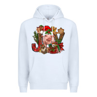 White joy christmas with pig bbs Premium Hoodie - BundleAndBundleShop