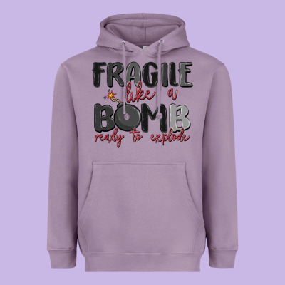 Fragile Like A Bomb Ready To Explode Heavyweight Hoodie Designed By Maliassmallbusiness