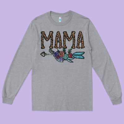 Mama Long Sleeve Tee Designed By Cowhidedigitalart