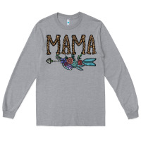 Heather Grey mama Long Sleeve Tee - CowhideDigitalArt