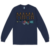 Navy mama Long Sleeve Tee - CowhideDigitalArt