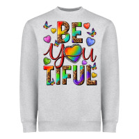 Heather Grey pride be you tiful Heavyweight Sweatshirt - texasbilliewilder
