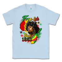 Dusty Blue free ish since 1865 Classic Tee - HRA Design Shop