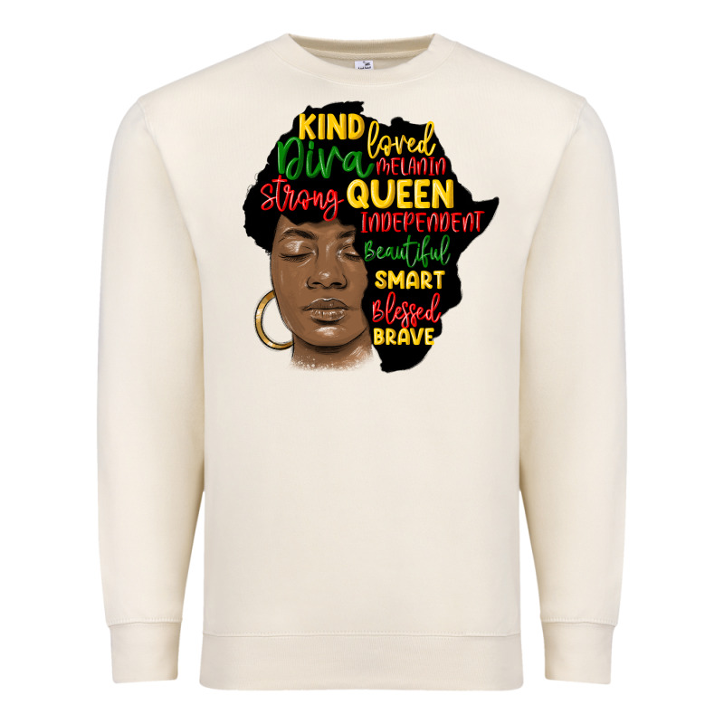 Black Woman Africa Silhouette Premium Sweatshirt by MaliasSmallBusiness | Teevron