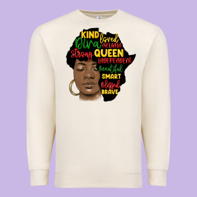 Black Woman Africa Silhouette Premium Sweatshirt Designed By Maliassmallbusiness