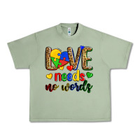 Oil Green love needs no words Urban Heavy Tee - Zillion Design Studio