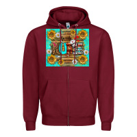 Burgundy sunflower and daisy nurse tumbler Zipper Hoodie - BundleAndBundleShop