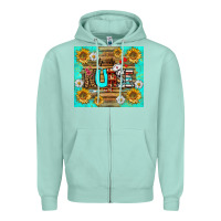 Seafoam sunflower and daisy nurse tumbler Zipper Hoodie - BundleAndBundleShop
