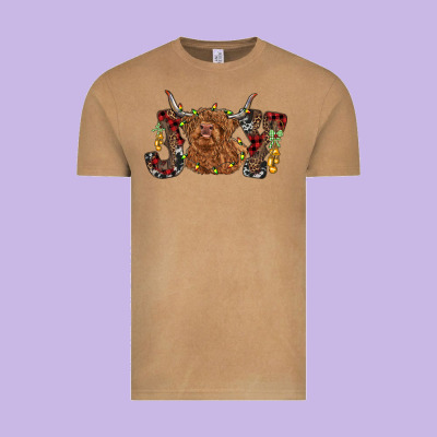 Joy Highland Cow Vintage Tee Designed By Ranaportraitstore