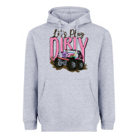 Heather Grey let's play dirty Heavyweight Hoodie - MaliasSmallBusiness