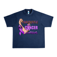 Navy Pancreatic Cancer Warrior Urban Heavy Tee - texasbilliewilder