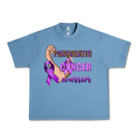Pebble Blue Pancreatic Cancer Warrior Urban Heavy Tee - texasbilliewilder