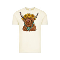Vintage Arctic highland cow with sunflower and gemstone Vintage Tee - RanaPortraitStore