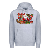 Heather Grey joy christmas with santa bbs Premium Hoodie - BundleAndBundleShop