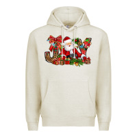 Oatmeal Heather joy christmas with santa bbs Premium Hoodie - BundleAndBundleShop