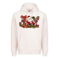 Pale Pink joy christmas with santa bbs Premium Hoodie - BundleAndBundleShop