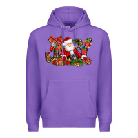 Purple joy christmas with santa bbs Premium Hoodie - BundleAndBundleShop