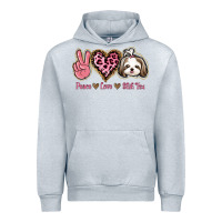 Heather Grey Peace Love Shih Tzu Urban Hoodie - Bettercallsaul