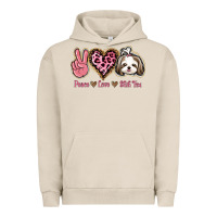 Pigment French Oak Peace Love Shih Tzu Urban Hoodie - Bettercallsaul
