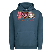 Pigment Midnight Navy Peace Love Shih Tzu Urban Hoodie - Bettercallsaul