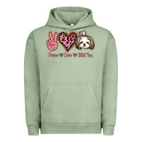 Pigment Oil Green Peace Love Shih Tzu Urban Hoodie - Bettercallsaul