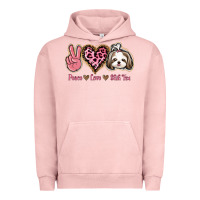 Pigment Salmon Peace Love Shih Tzu Urban Hoodie - Bettercallsaul