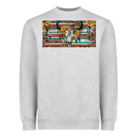 Heather Grey Boho bull skull and serape Heavyweight Sweatshirt - RanaPortraitStore